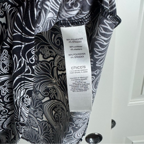 Chico’s Black White Stretchy Tee - Picture 5 of 8